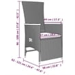 vidaXL PE Rattan Large Adjustable Footrests Garden Dining Set in Gray