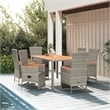 vidaXL PE Rattan Large Adjustable Footrests Garden Dining Set in Gray