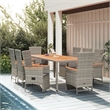 vidaXL 9 Piece Garden Patio Dining Set in Gray