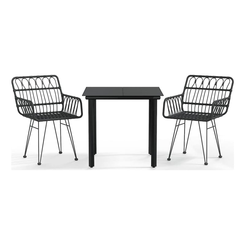 vidaXL Garden Dining Set in Black