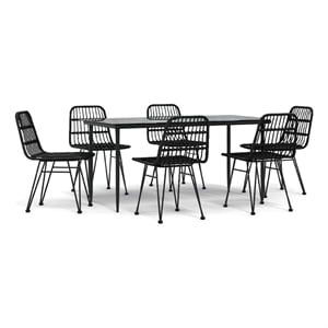 vidaXL Garden Dining Set in Black