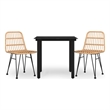 vidaXL Steel & Tempered Glass Medium Garden Dining Set in Black