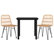 vidaXL Steel & Tempered Glass Medium Garden Dining Set in Black