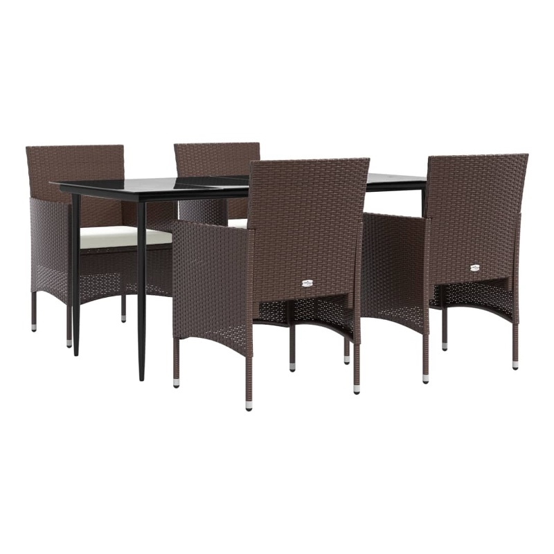vidaXL Garden Dining Set in Brown and Black