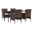 vidaXL Garden Dining Set in Brown and Black