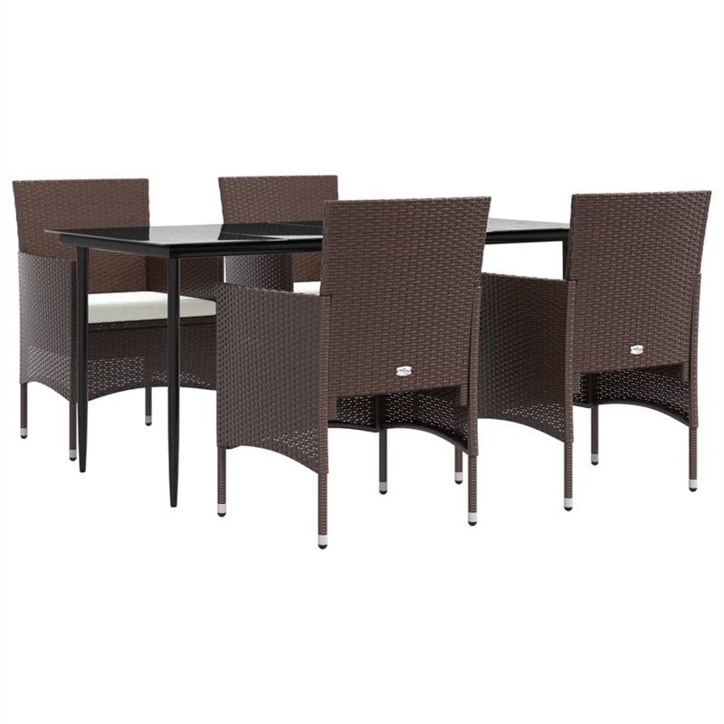 vidaXL Garden Dining Set in Brown and Black