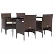 vidaXL Garden Dining Set in Brown and Black