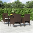 vidaXL Garden Dining Set in Brown and Black