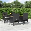 vidaXL Garden Dining Set in Black/Cream White