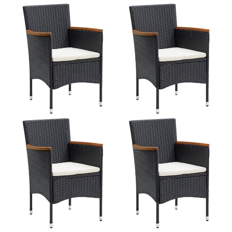 vidaXL Garden Dining Set in Black/Cream White