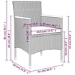 vidaXL Garden Dining Set in Black/Cream White