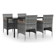 vidaXL Garden Dining Set in Gray and Black