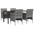 vidaXL Garden Dining Set in Gray and Black