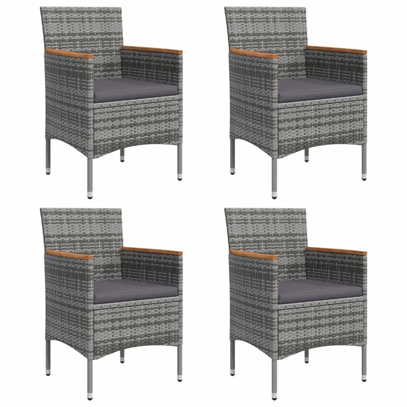 vidaXL Garden Dining Set in Gray and Black