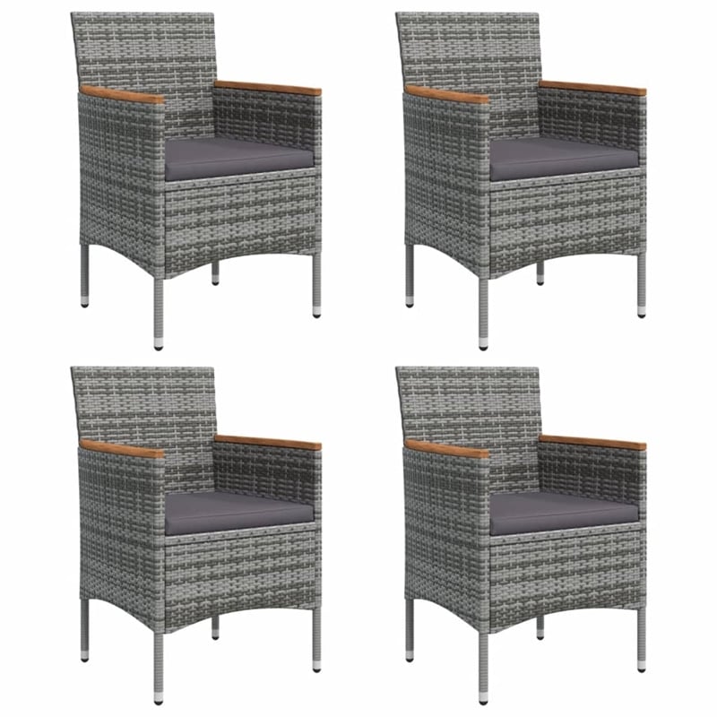 vidaXL Garden Dining Set in Gray and Black