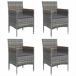 vidaXL Garden Dining Set in Gray and Black