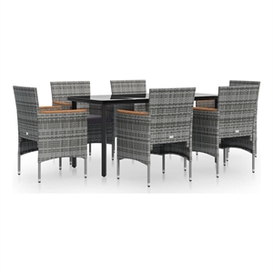 vidaXL Garden Dining Set in Gray and Black