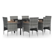 vidaXL Garden Dining Set in Gray and Black