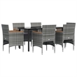 vidaXL Garden Dining Set in Gray and Black