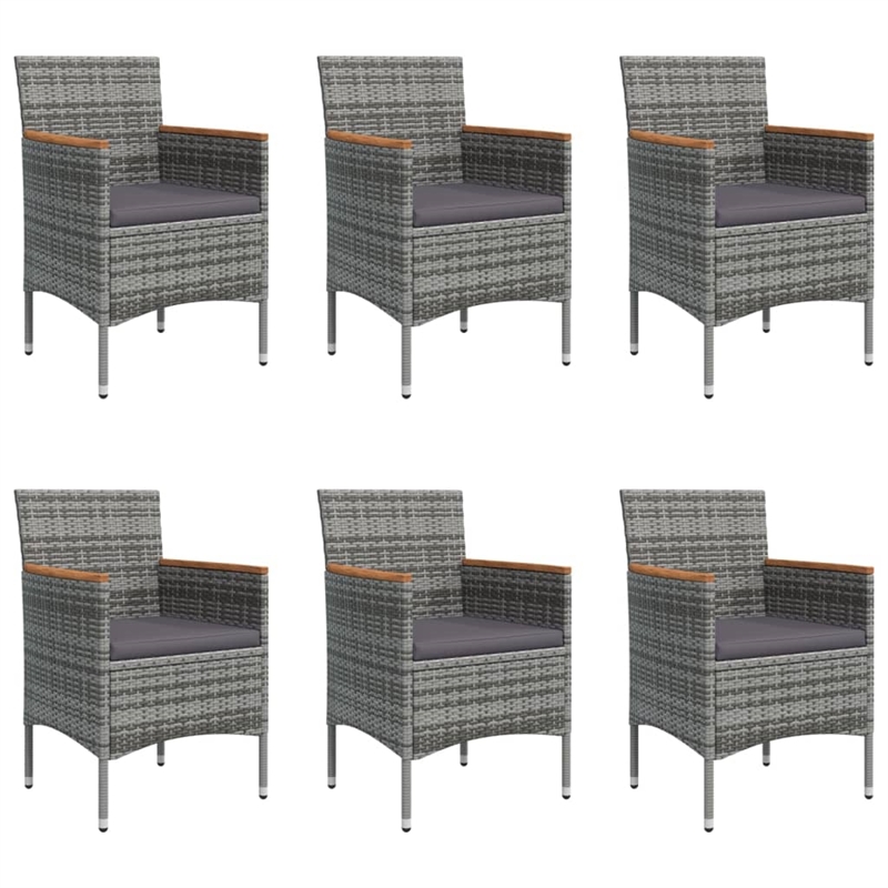 vidaXL Garden Dining Set in Gray and Black