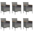 vidaXL Garden Dining Set in Gray and Black