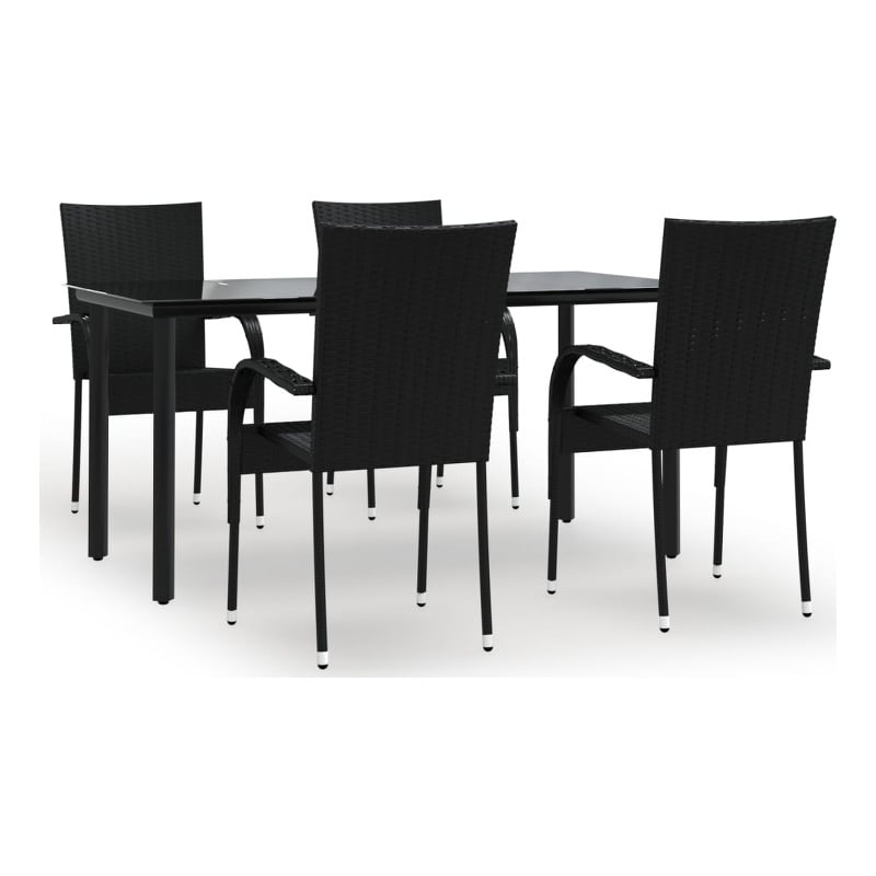 vidaXL Garden Dining Set in Black