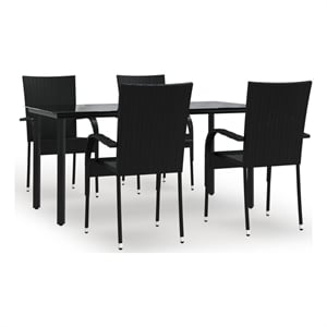 vidaXL Garden Dining Set in Black