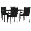 vidaXL Garden Dining Set in Black