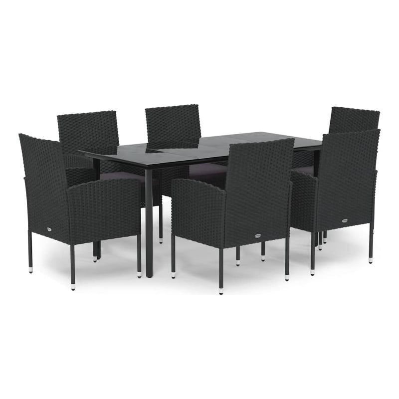 vidaXL Patio Dining Set in Black/Dark Gray