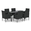 vidaXL Patio Dining Set in Black/Dark Gray