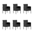 vidaXL Patio Dining Set in Black/Dark Gray
