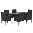 vidaXL Patio Dining Set in Black/Dark Gray