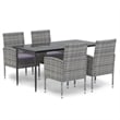 vidaXL Powder-Coated Steel Medium Durable Garden Dining Set in Anthracite/Gray