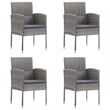 vidaXL Powder-Coated Steel Medium Durable Garden Dining Set in Anthracite/Gray