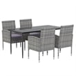vidaXL Powder-Coated Steel Medium Durable Garden Dining Set in Anthracite/Gray