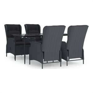 vidaXL Garden Dining Set in Dark Gray/Black