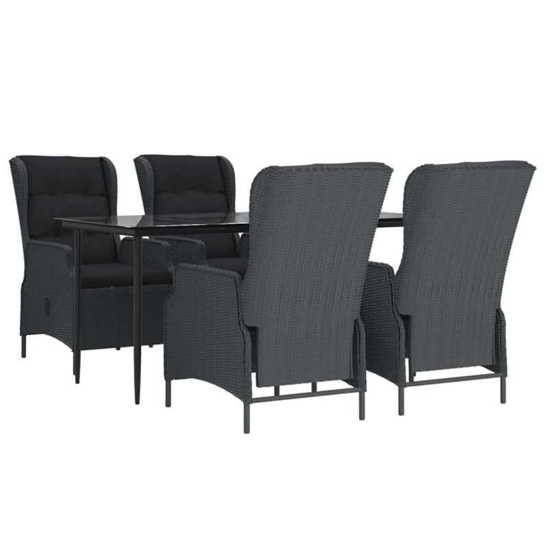 vidaXL Garden Dining Set in Dark Gray/Black