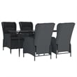 vidaXL Garden Dining Set in Dark Gray/Black