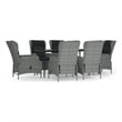 vidaXL Poly Rattan Standard Garden Dining Set in Light Gray