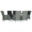 vidaXL Poly Rattan Standard Garden Dining Set in Light Gray