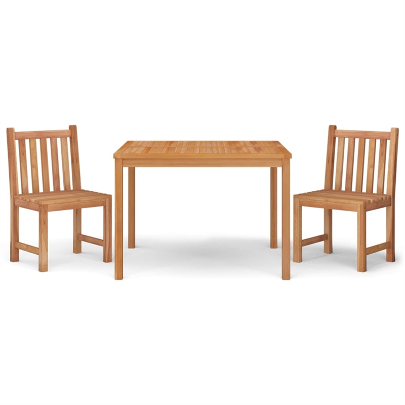 vidaXL Solid Teak Wood Standard Durable Garden Dining Set in Brown