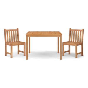 vidaXL Solid Teak Wood Standard Durable Garden Dining Set in Brown