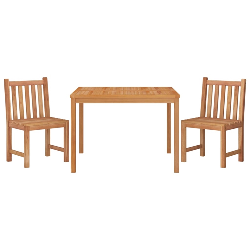 vidaXL Solid Teak Wood Standard Durable Garden Dining Set in Brown