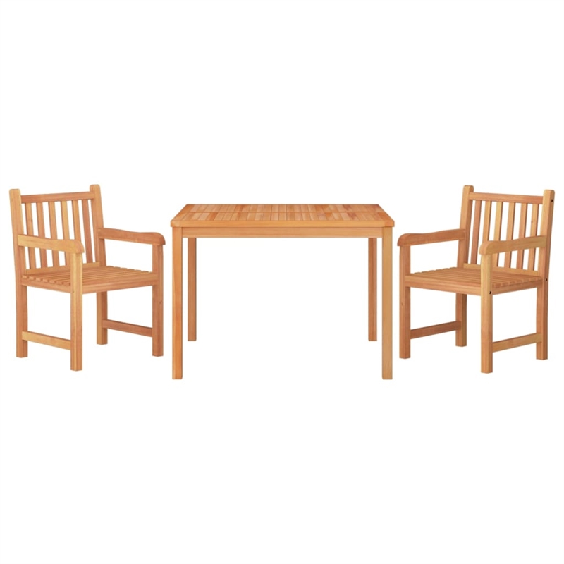 vidaXL Solid Teak Wood 3-Piece Set Garden Dining Set in Brown