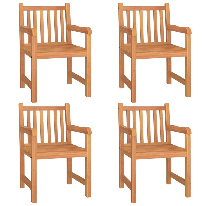 vidaXL Solid Teak Wood 5-Piece Set Garden Dining Set in Brown