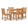 vidaXL Solid Teak Wood 5 Piece Set Durable Garden Dining Set in Brown