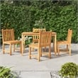vidaXL Solid Teak Wood 5 Piece Set Durable Garden Dining Set in Brown
