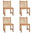 vidaXL Solid Teak Wood 5 Piece Set Durable Garden Dining Set in Brown
