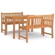 vidaXL Fine Sanded Teak Hardwood Medium Durable Garden Dining Set in Brown