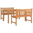 vidaXL Fine Sanded Teak Hardwood Medium Durable Garden Dining Set in Brown